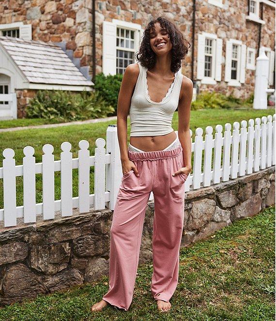 Free People Don't Wait Up Wide-Leg Lounge Pants Product Image