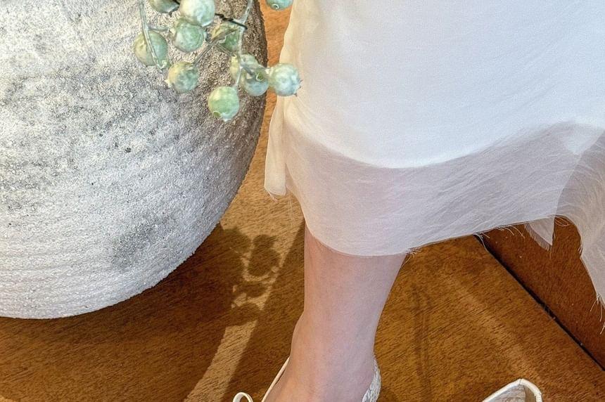 Floral Flat Mesh Mary Jane Shoes Product Image