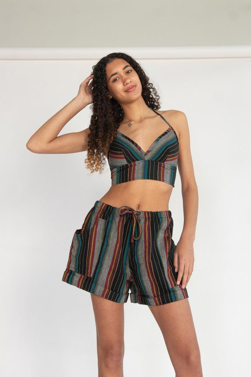 Striped Drawstring Shorts Product Image