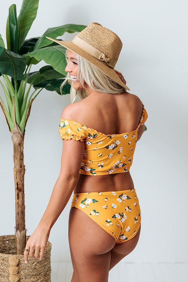 Secret Beach Floral Bikini Top in Marigold Product Image
