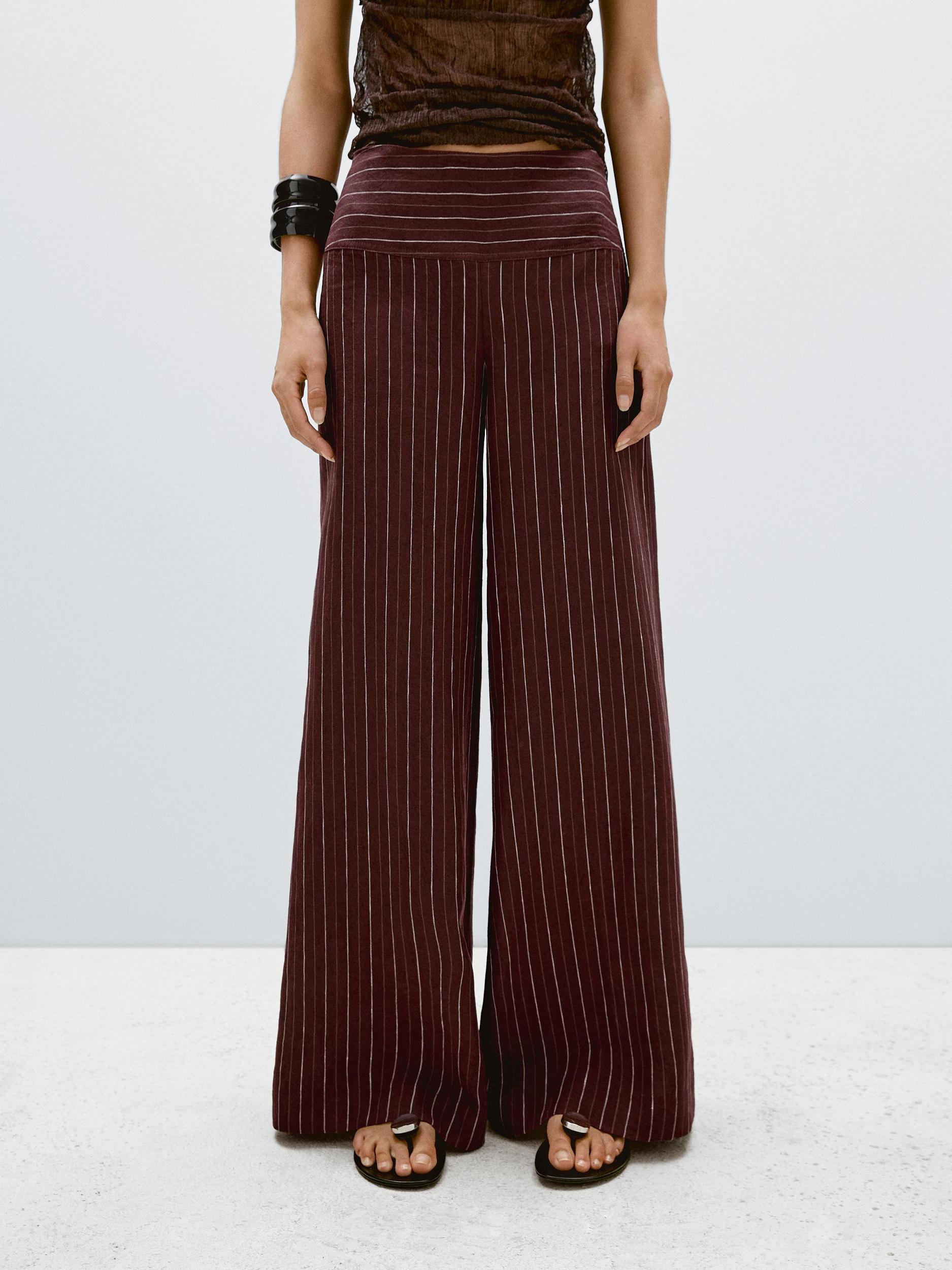 100% linen knit crew neck sweater Product Image