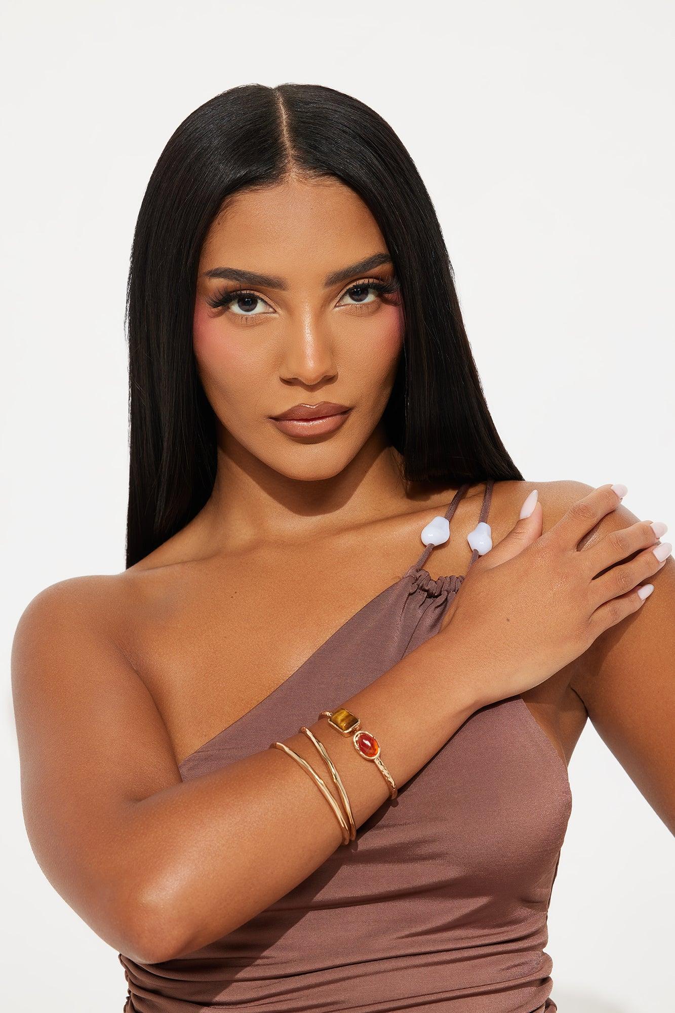 Jeweled Julia 3 Piece Bracelet Set - Gold Female Product Image