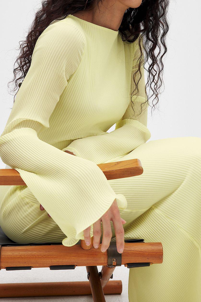 Long Sleeve Plisse Maxi Dress Product Image