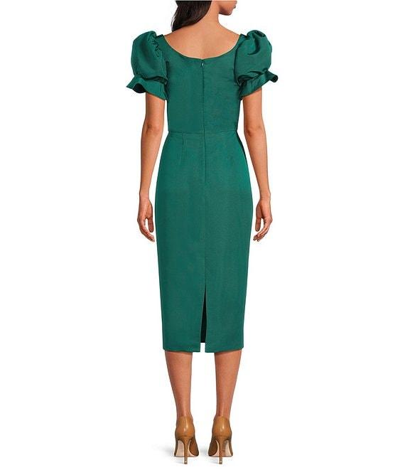 Damaris Bailey Rose Square Neck Silk Midi Dress Product Image