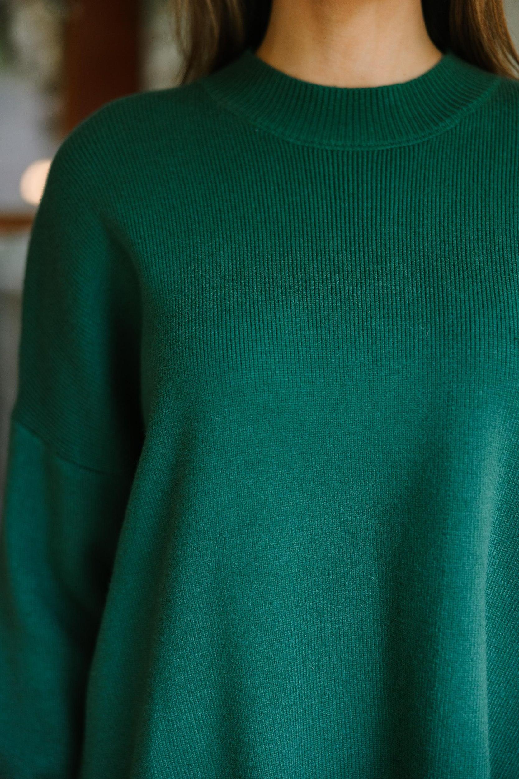Perfectly You Emerald Green Mock Neck Sweater Female Product Image