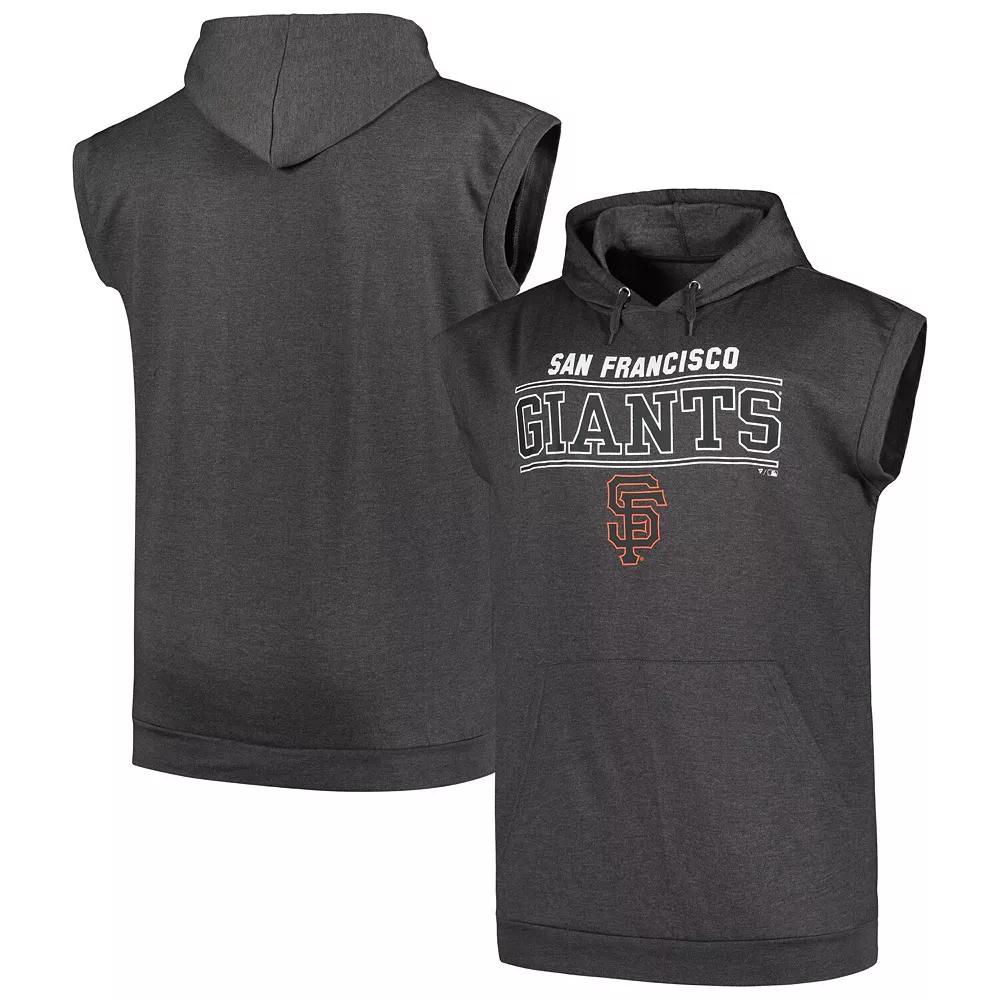Men's Profile Heather Charcoal San Francisco Giants Big & Tall Muscle Sleeveless Pullover Hoodie,  Product Image