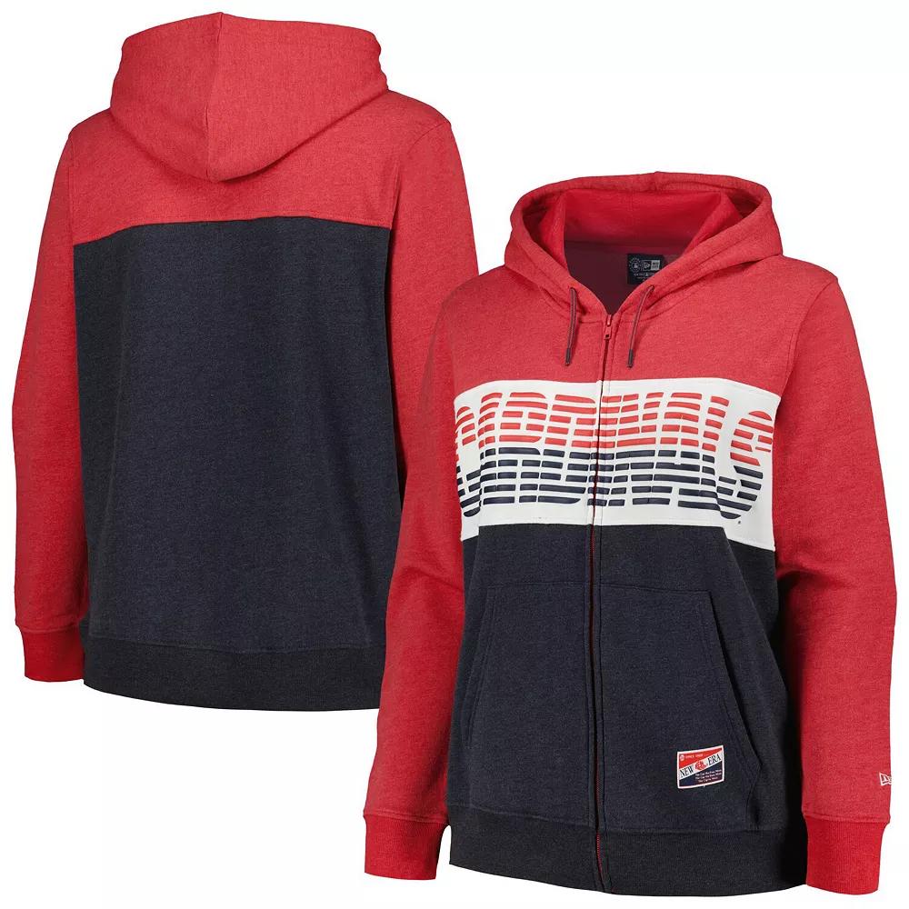 Women's New Era Red St. Louis Cardinals Plus Size Color Block Full-Zip Hoodie, Size: 3XL Product Image