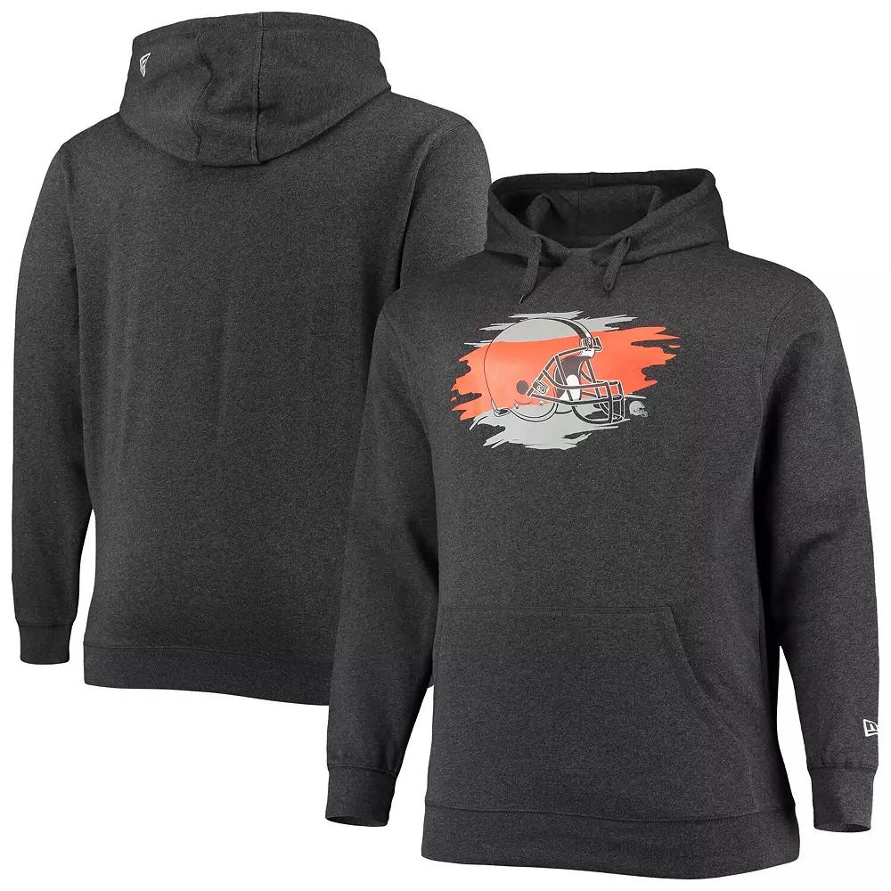 Men's New Era Charcoal Cleveland Browns Big & Tall Primary Logo Pullover Hoodie,  Product Image