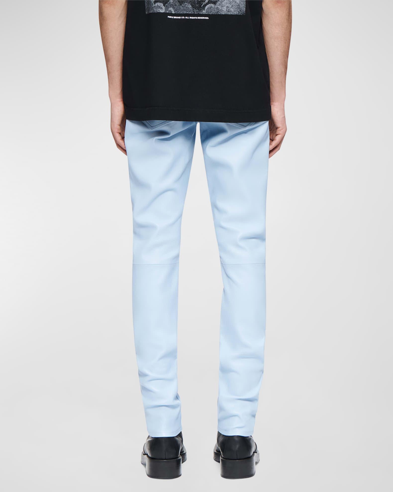 Mens Stretch Leather Skinny Pants Product Image