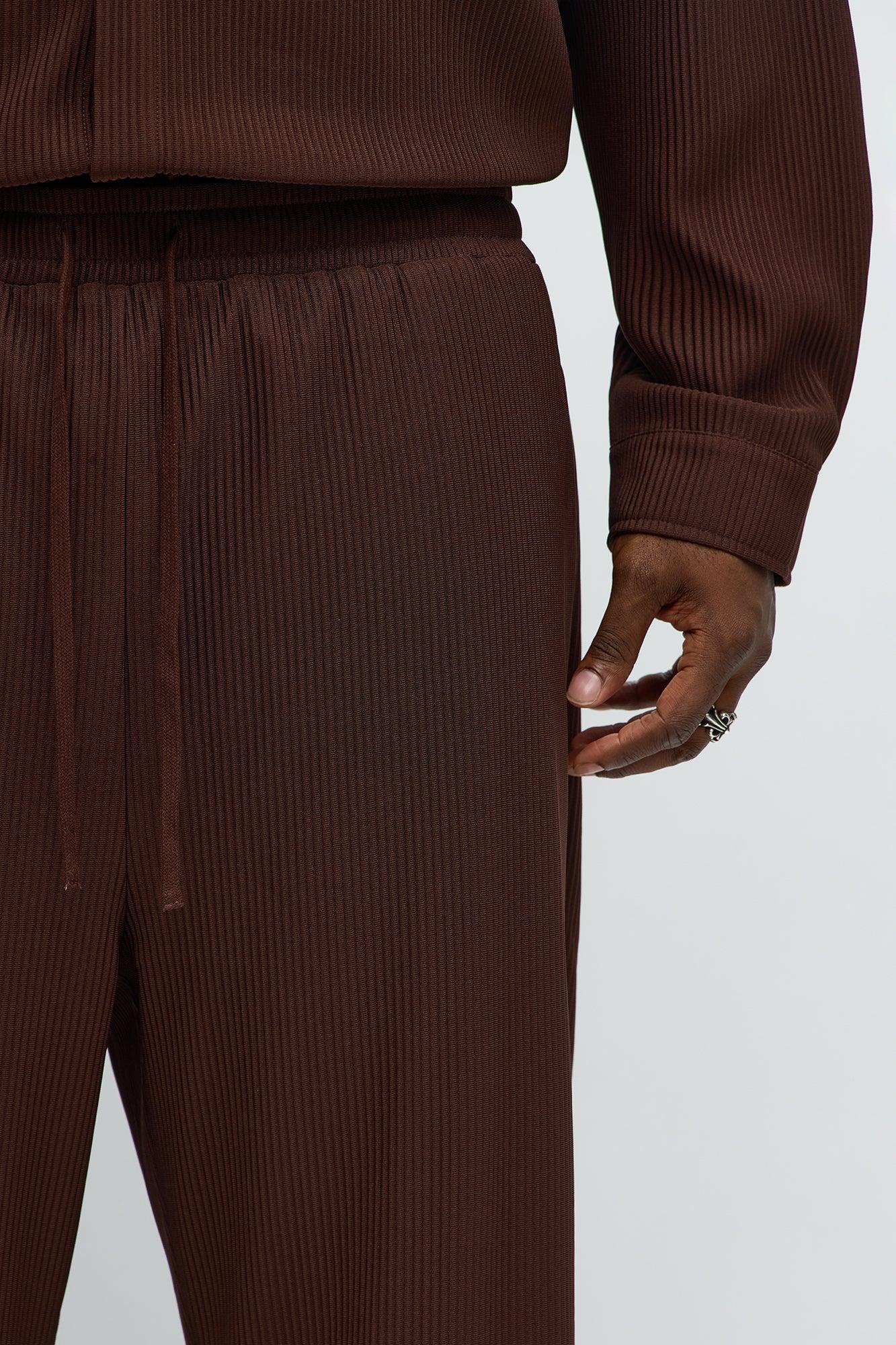 Show Up Baggy Elastic Waist Pant - Brown Male Product Image