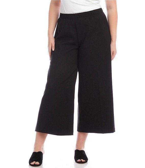 Karen Kane Plus Size High-Rise Cropped Wide-Leg Pull-On Pants Product Image