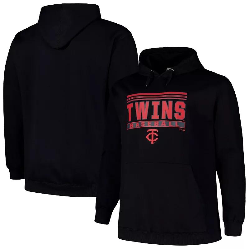 Men's Black Minnesota Twins Stack Fleece Pullover Hoodie,  Product Image