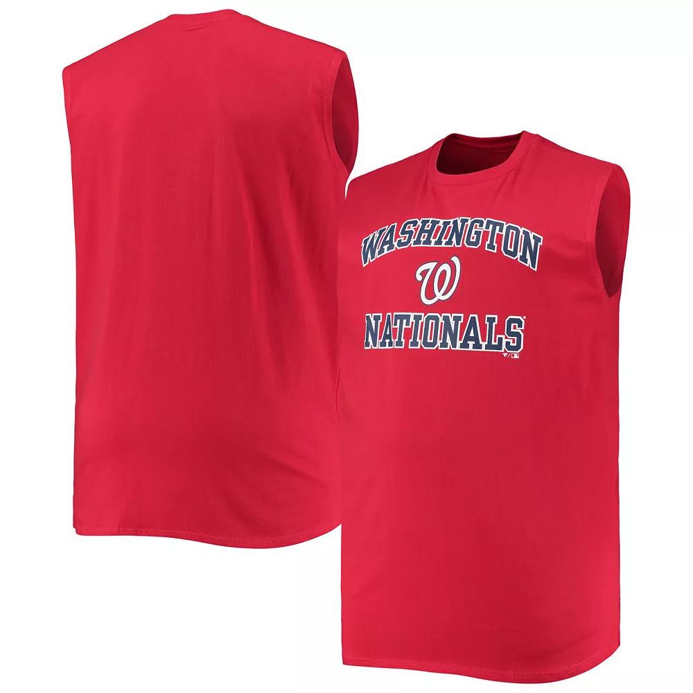 Men's Red Washington Nationals Big & Tall Jersey Muscle Tank Top,  Product Image