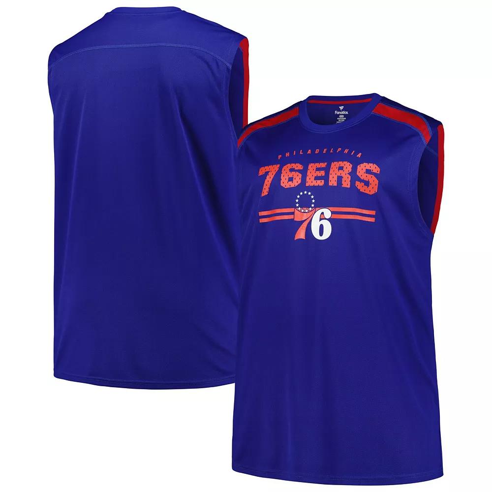 Men's Fanatics Royal Philadelphia 76ers Big & Tall Birdseye Muscle Tank Top,  Product Image
