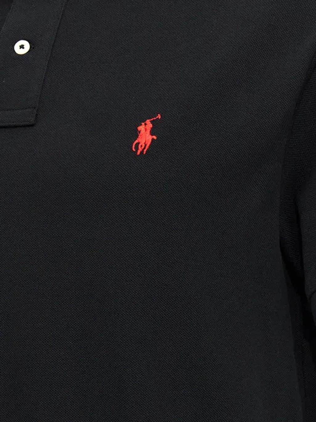 POLO RALPH LAUREN Black Polo Shirt With Classic Collar And Pony Embroidery On The Front In Cotton Man Product Image