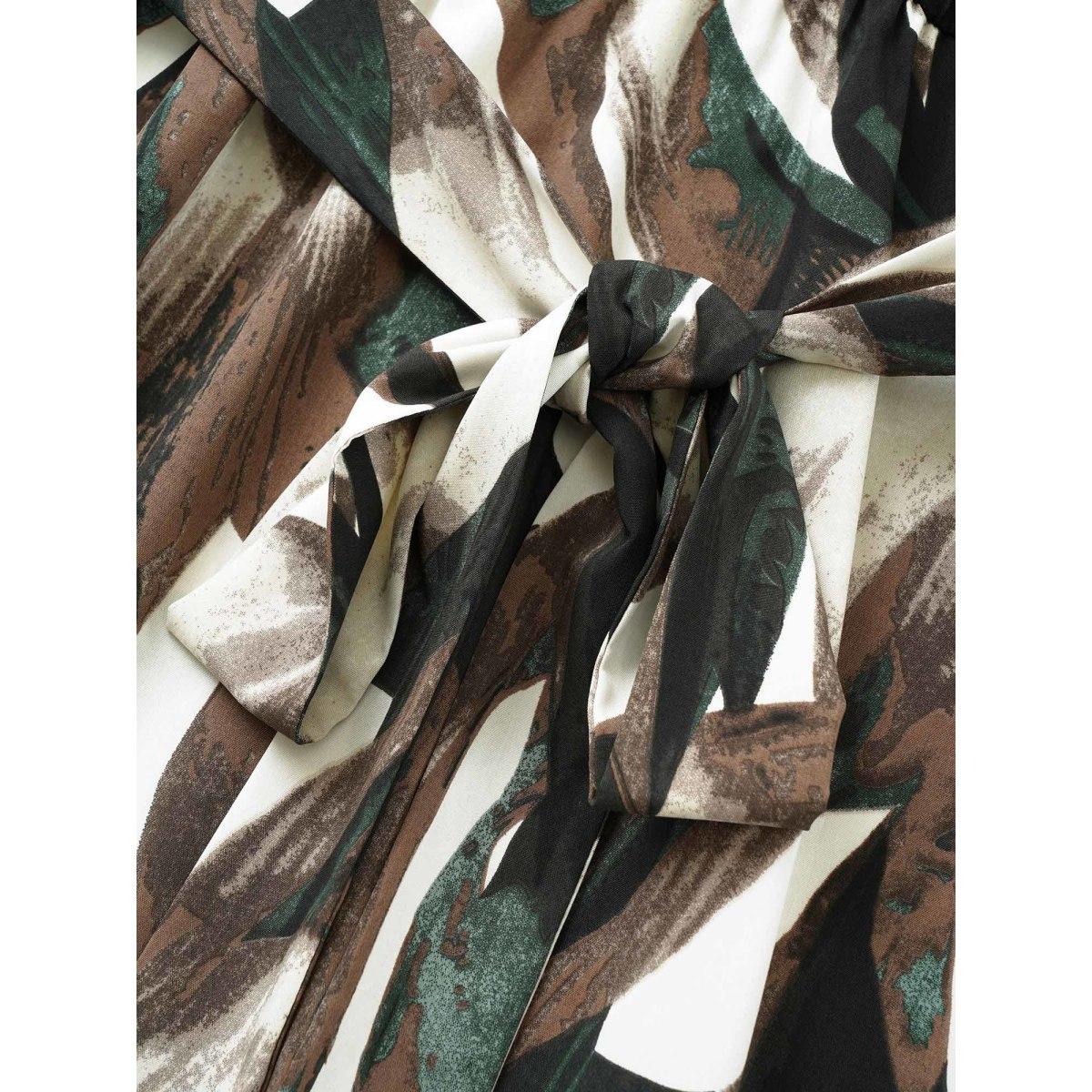 Plus Size Colorblock Contrast Half Zip Belted Dress Black Women At the Office Non V-neck Elbow-length sleeve Curvy Midi Dress BloomChic 22-24/3X Product Image