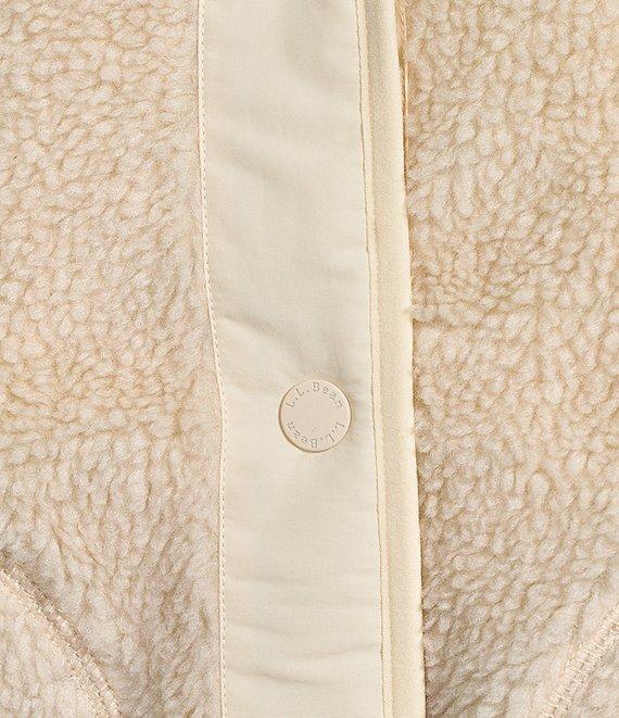 L.L.Bean Sherpa Fleece Stand Collar Long Sleeve Snap-Front Cozy Jacket Product Image