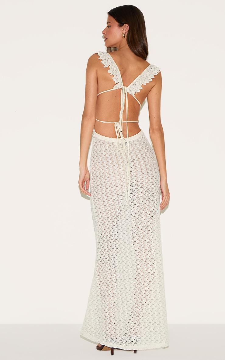 Natural Textured Frill Strap Maxi Dress Product Image