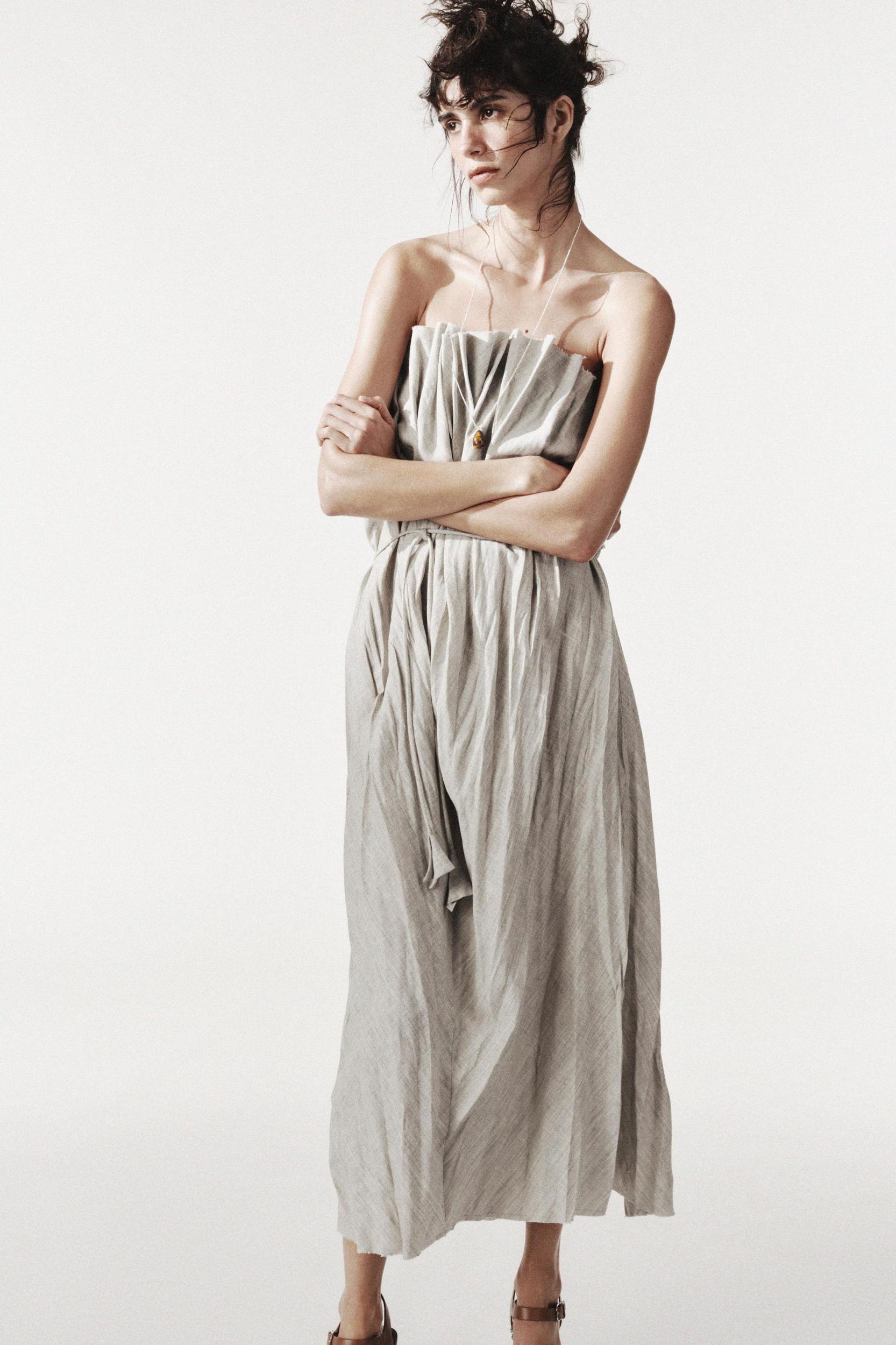 ZW COLLECTION LINEN PLEATED DRESS Product Image