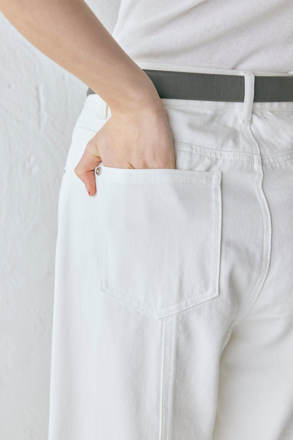Lex Barrel Denim Jeans White Product Image