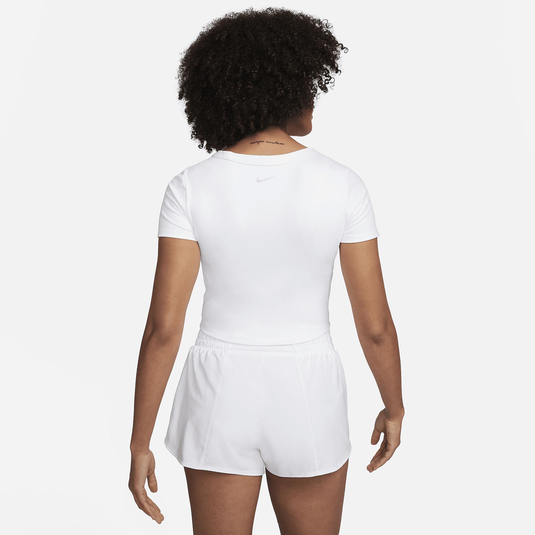 Nike Womens One Fitted Dri-FIT Short-Sleeve Cropped Top | FN2804-100 Product Image