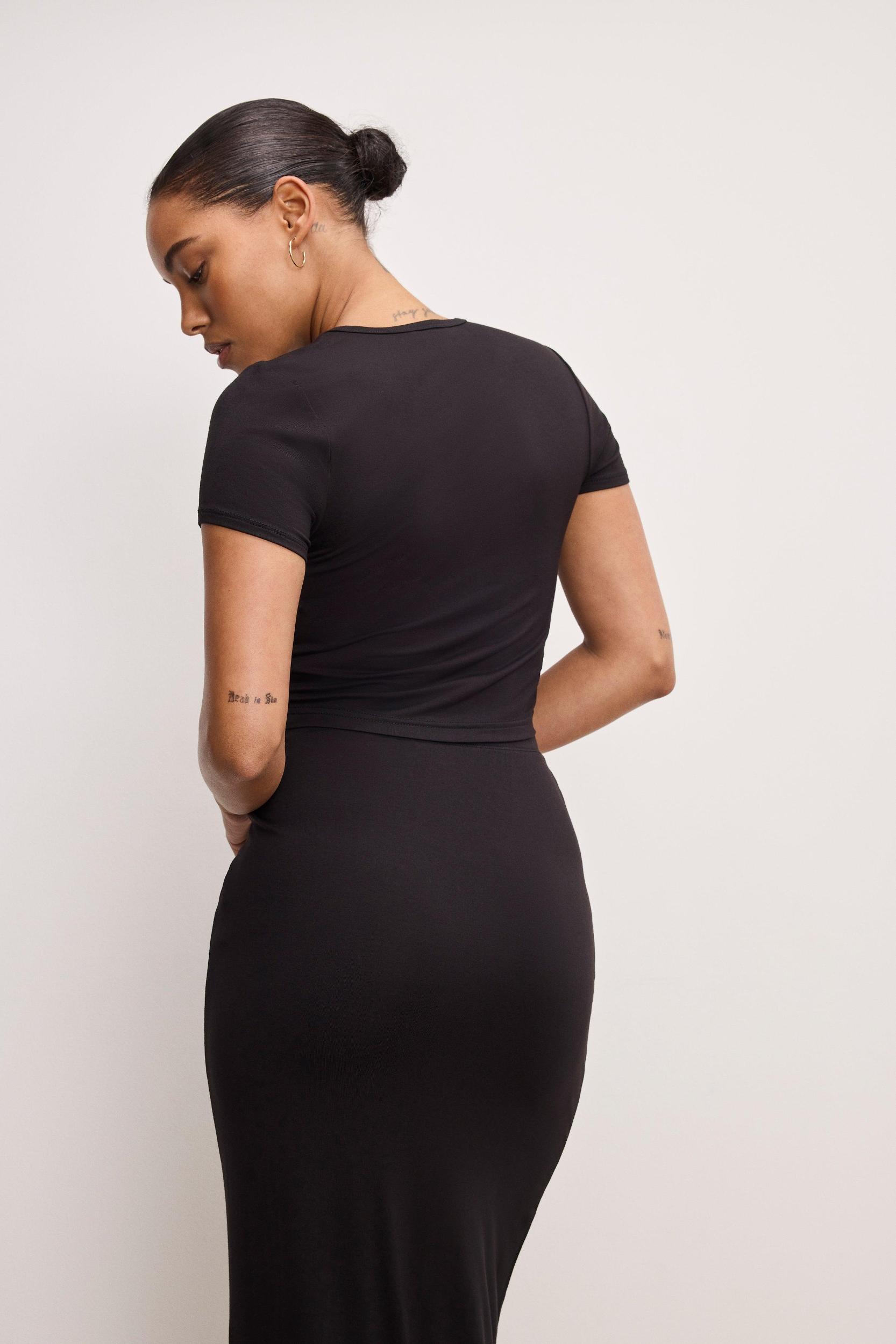 STRETCH JERSEY  TOP | BLACK001 Product Image