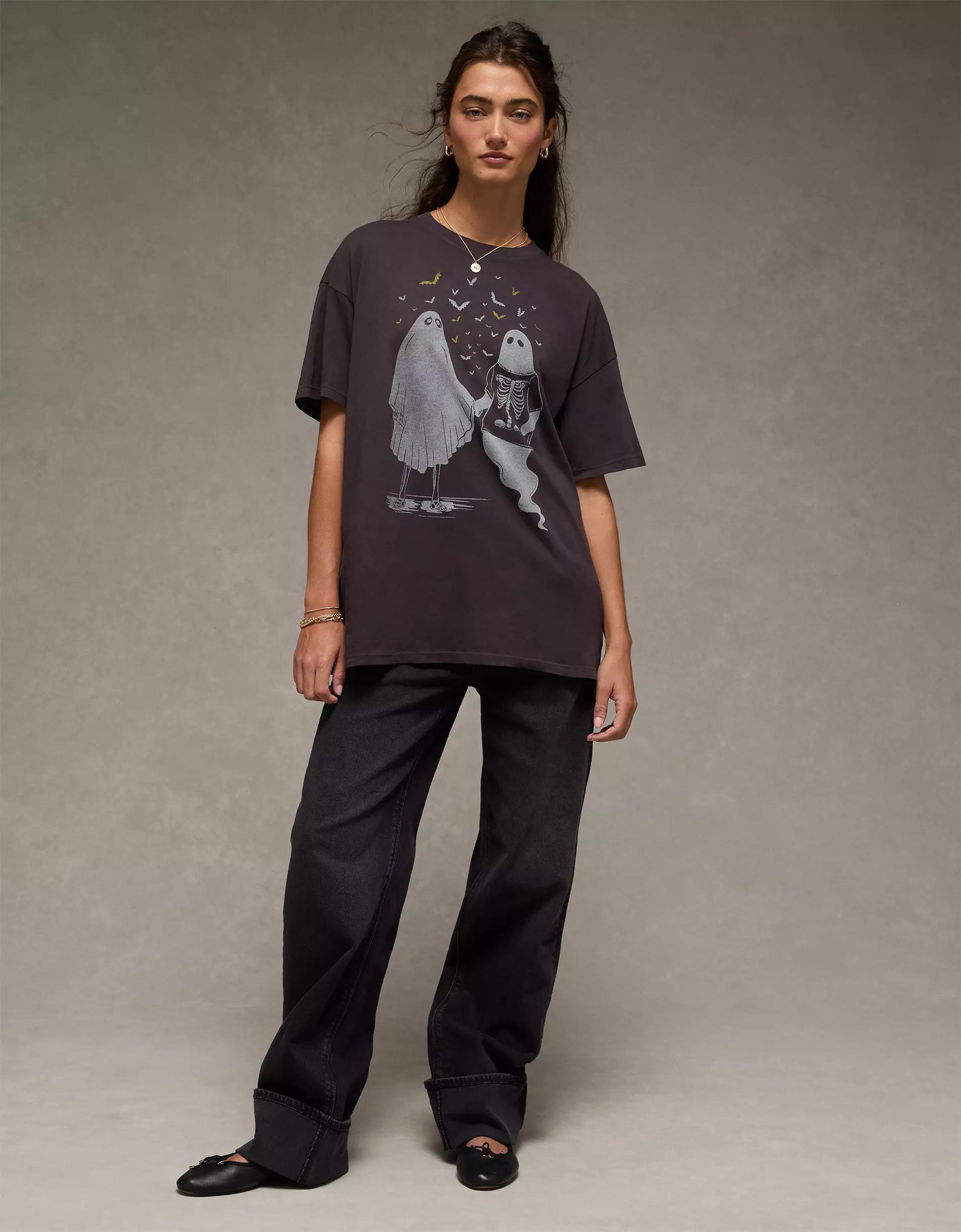 AE Oversized Halloween Graphic T-Shirt Product Image