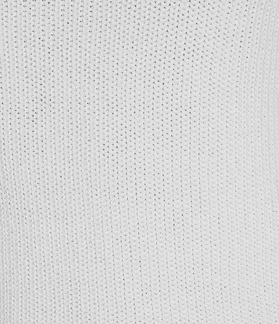 tyler boe Ribbed Knit Round Neck Long Sleeve Cross Stitched Sweater Product Image