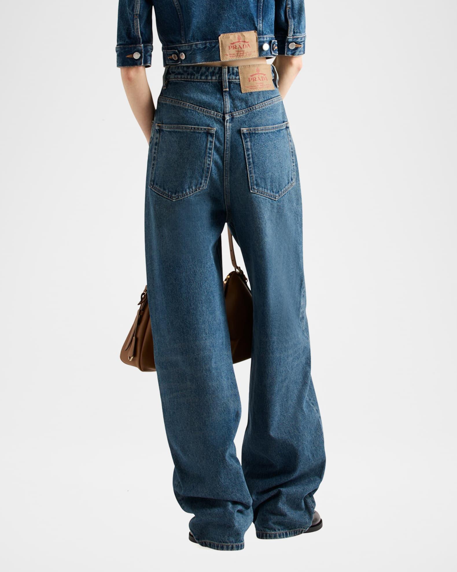 High Waisted Denim Pants Product Image