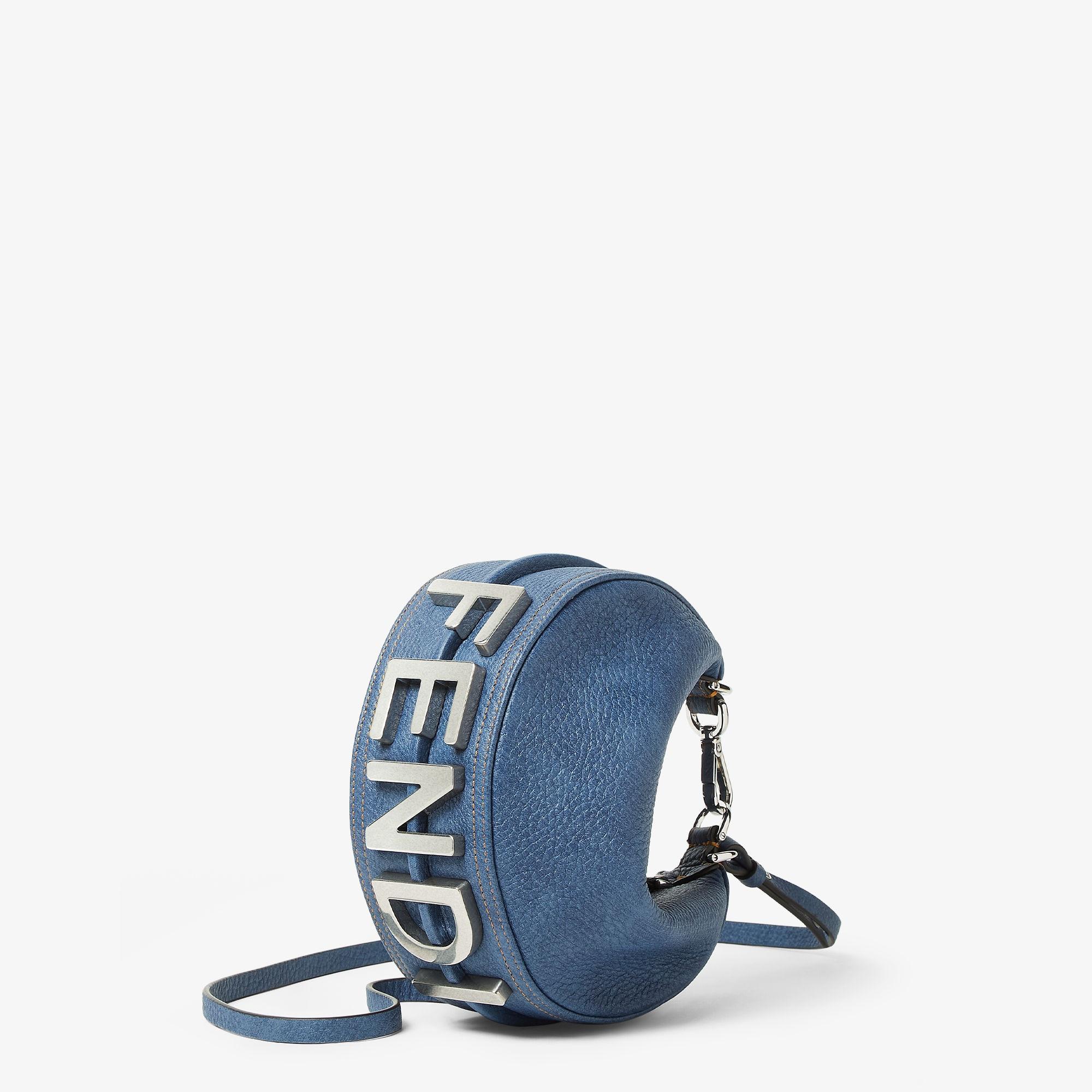 Fendigraphy MiniBlue leather denim-effect mini-bag Product Image