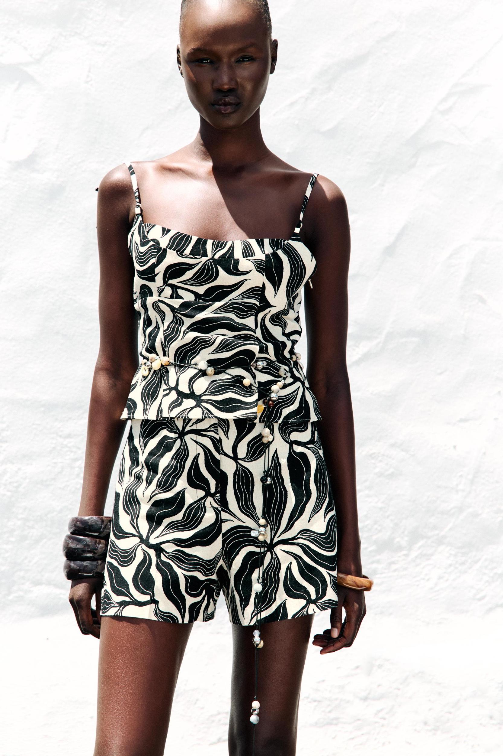 PRINTED LINEN TOP Product Image