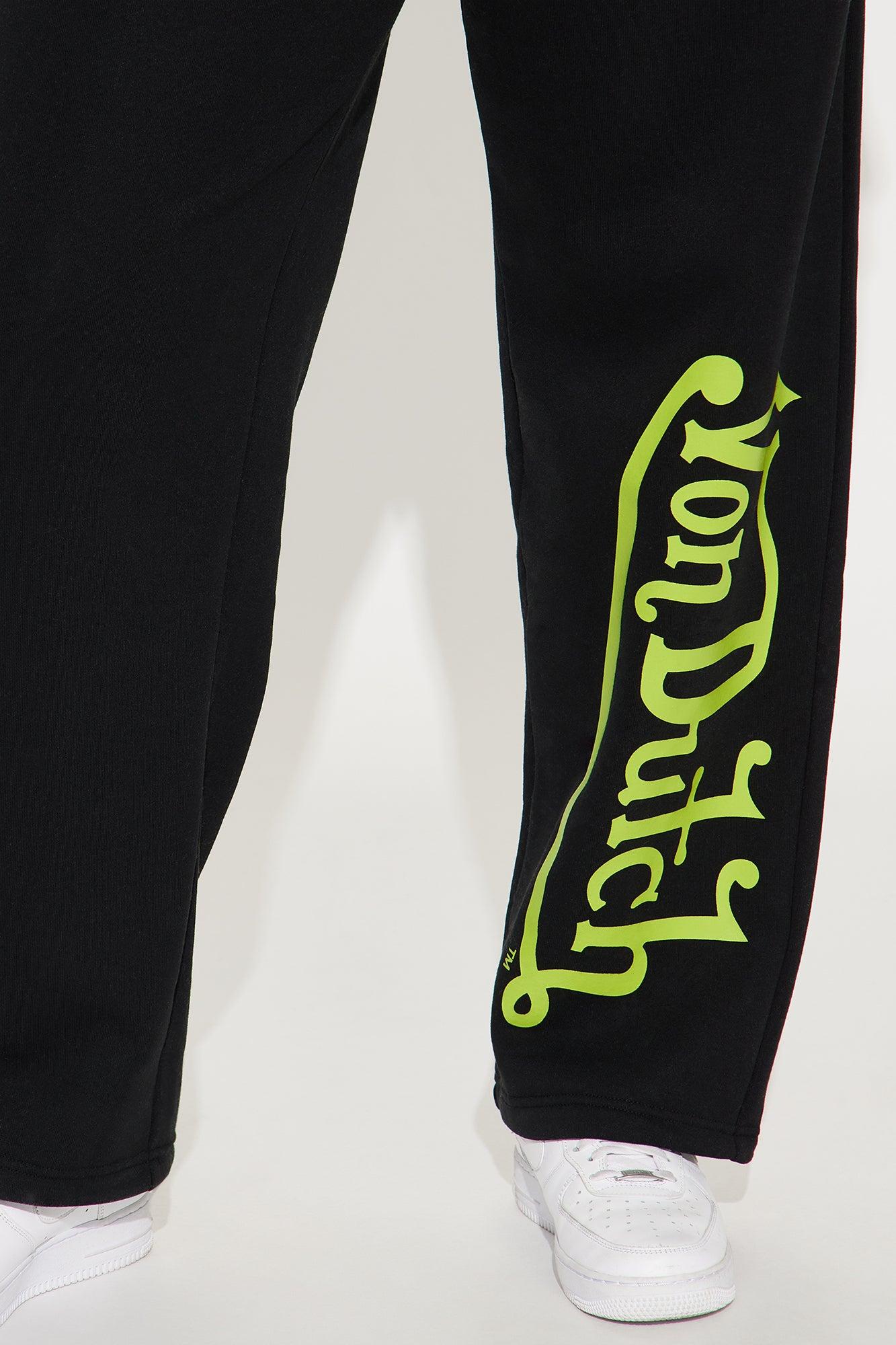 Von Dutch Wide Leg Pant - Black/Green Product Image