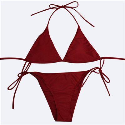 Set: Halter-Neck Bikini + Self-Tie Bottom Product Image