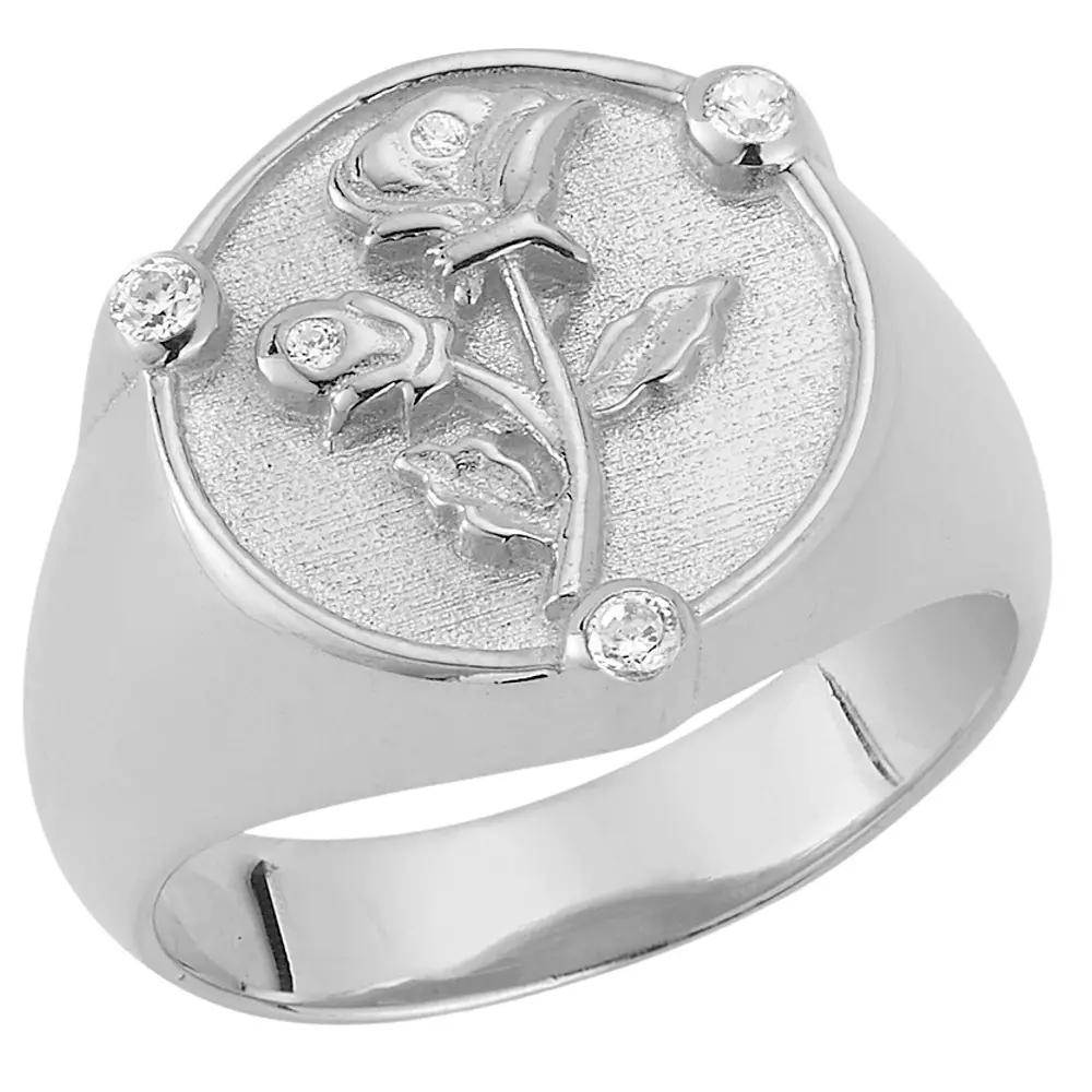 Sunkissed Sterling Cubic Zirconia Flower Ring, Women's, Size: 7, Silver Tone Product Image