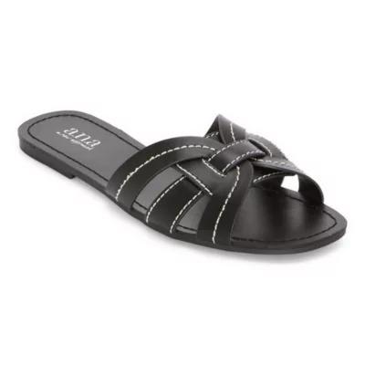 a.n.a Womens Contrast Stitch Slide Sandals Product Image