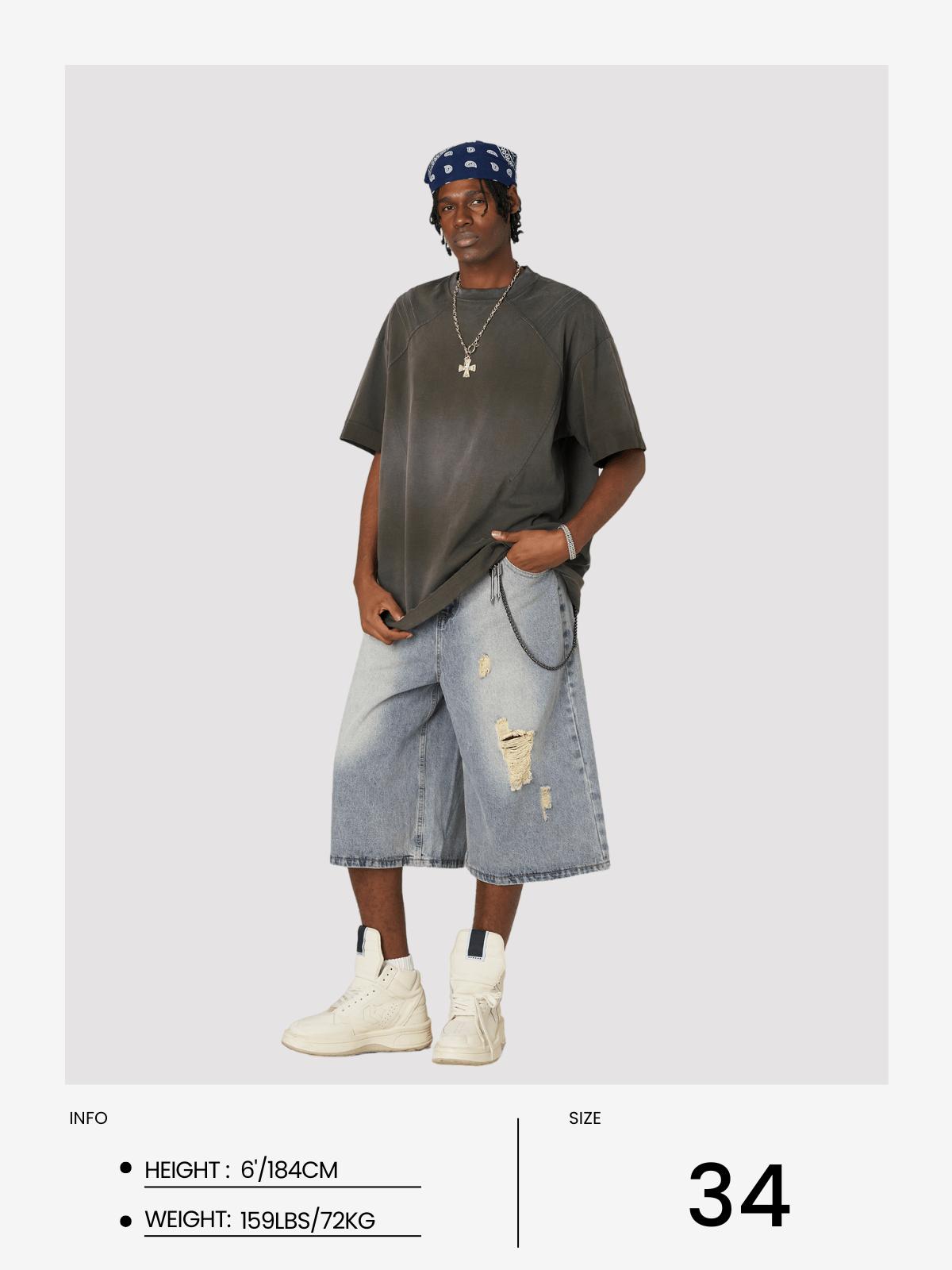 Aelfric Eden Distressed Baggy Longline Jorts Product Image