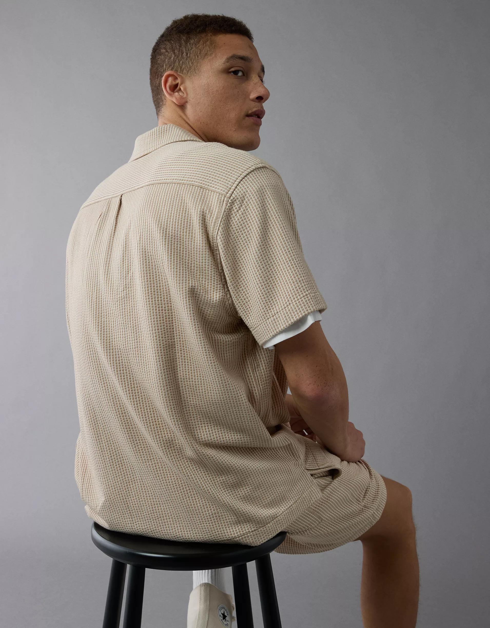 AE Seersucker Button-Up Camp Shirt Product Image