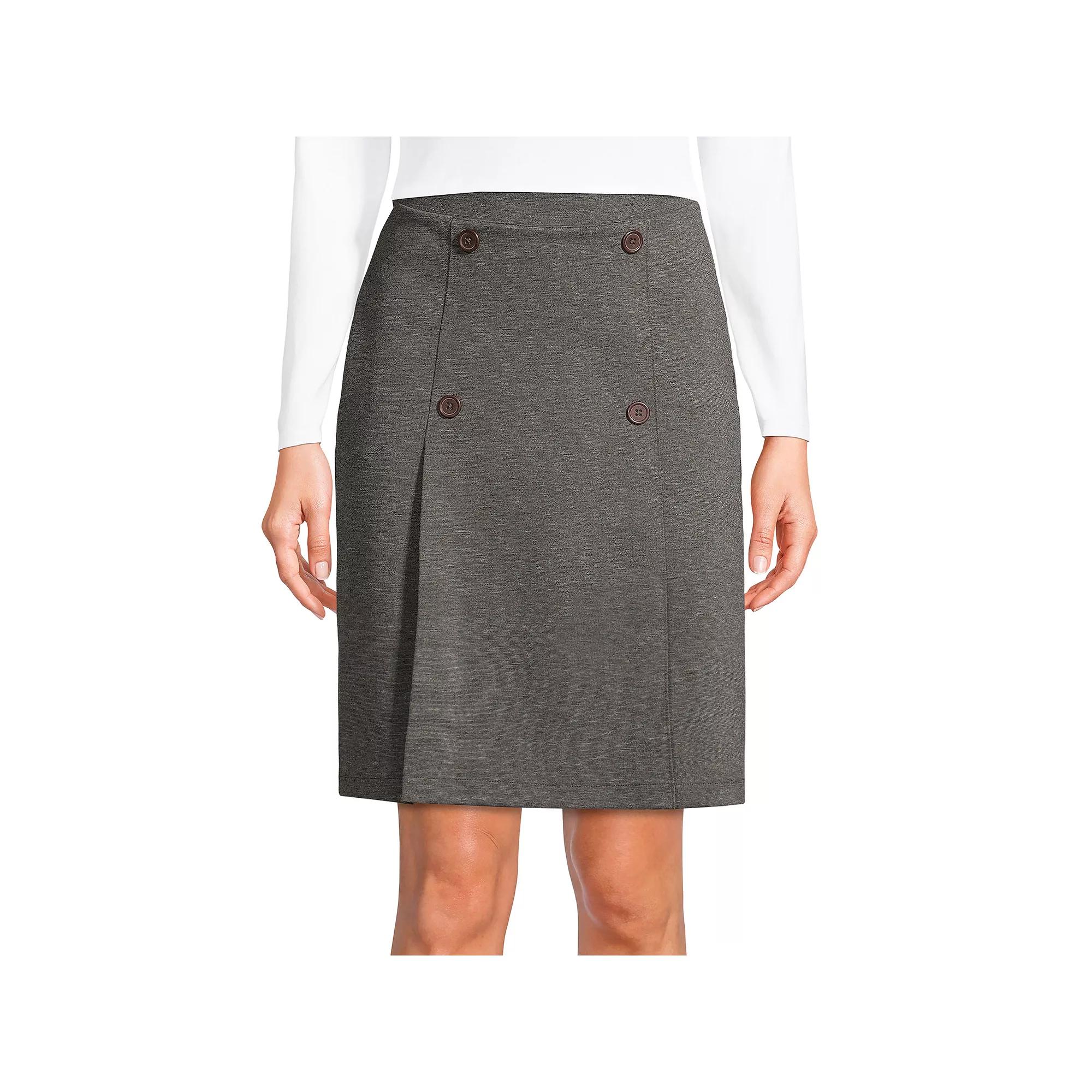 Women's Lands' End School Uniform Ponte Button Front Skort,  Product Image