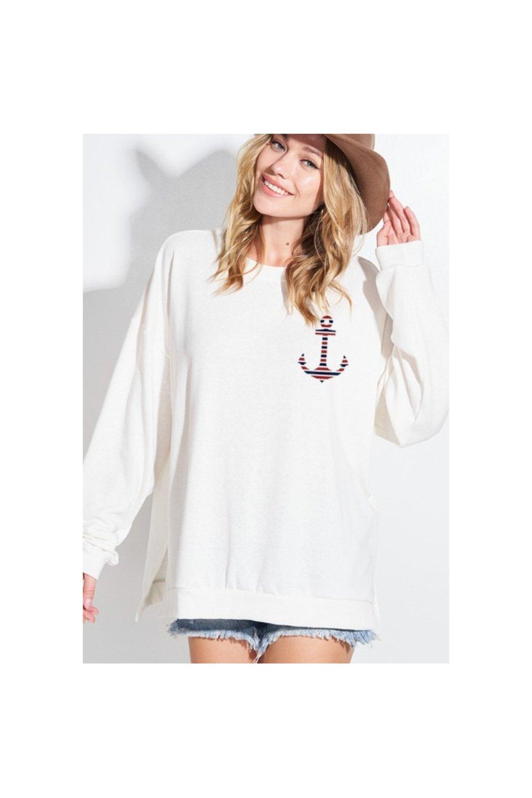 Anchor Print Tri Blend Sweatshirt Product Image
