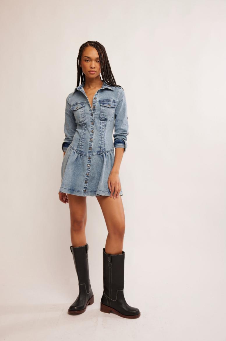 Roadhouse Mini Denim Dress Product Image