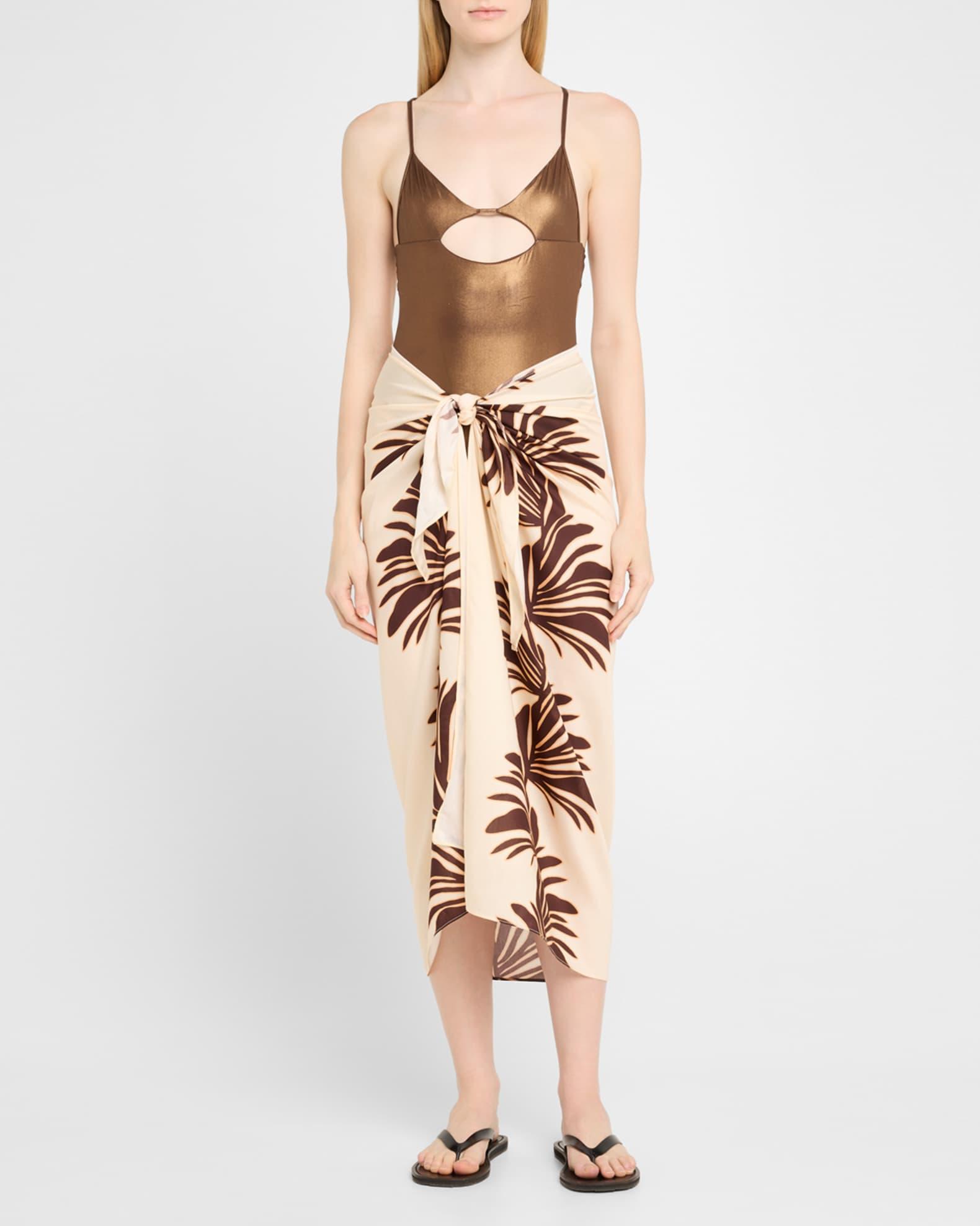 Silk-Blend Sarong Coverup Product Image