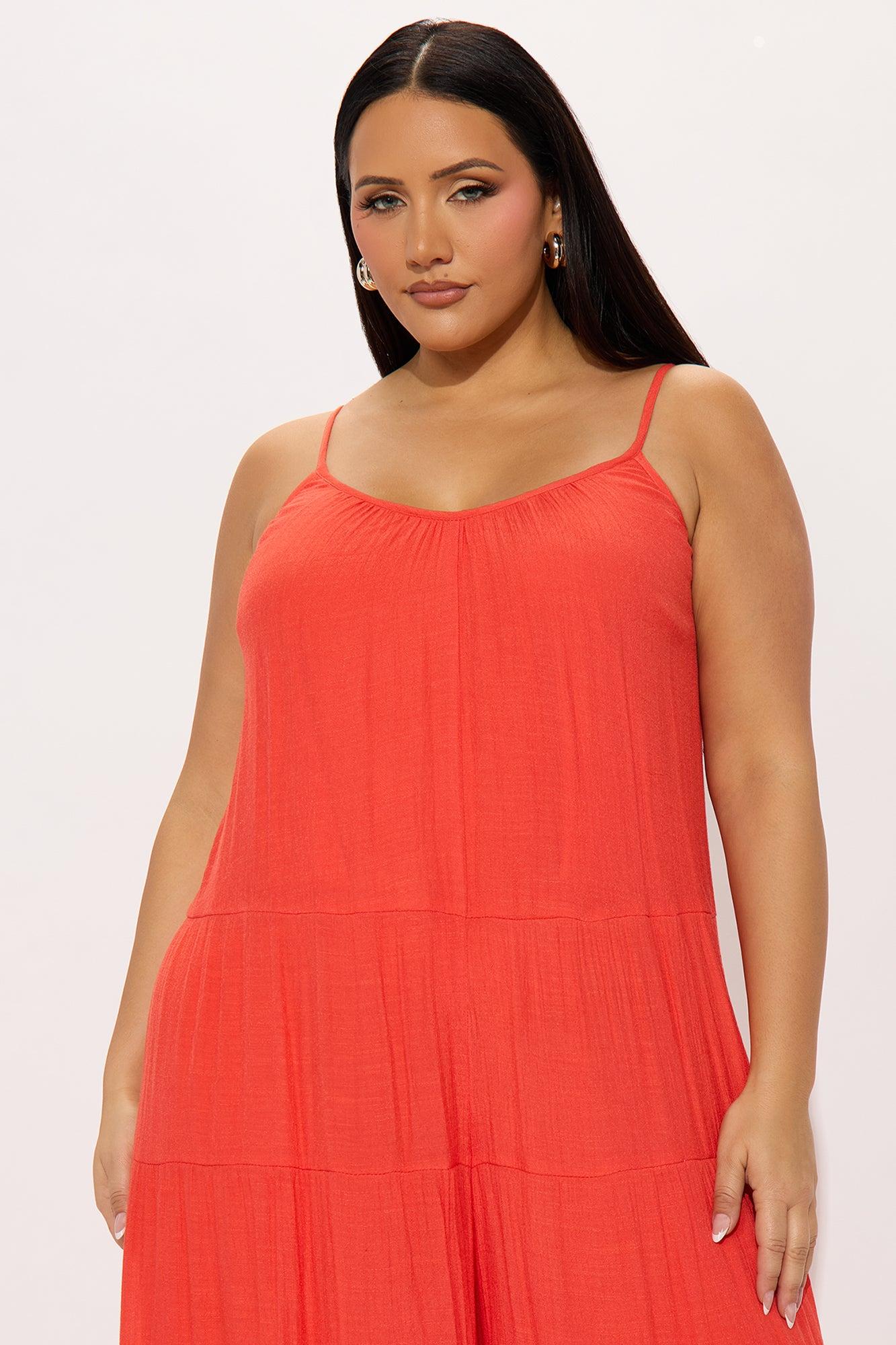 Never Listen Wide Leg Jumpsuit - Orange Female Product Image