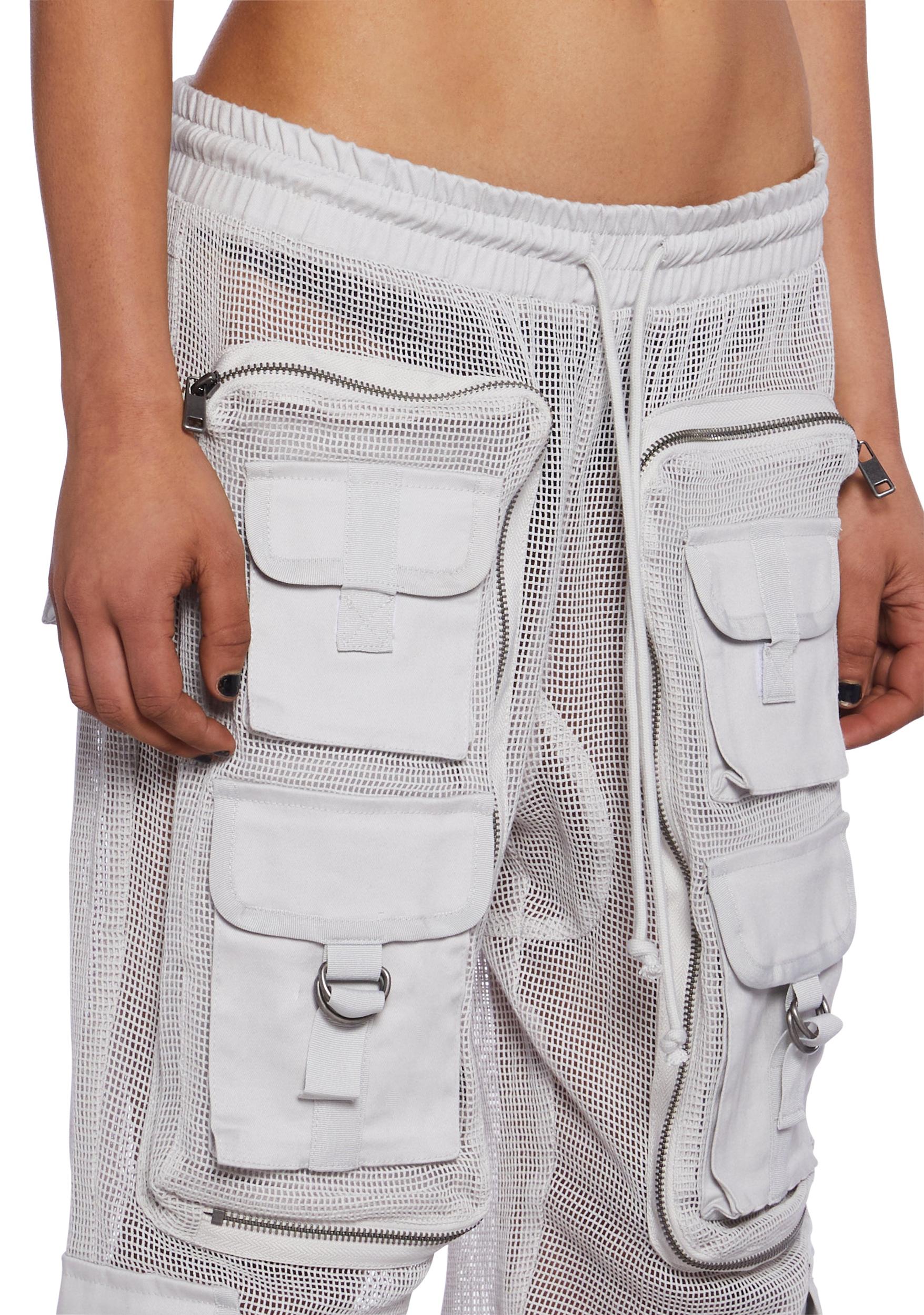 Complex Nights Fishnet Cargo Pants - Gray Male Product Image