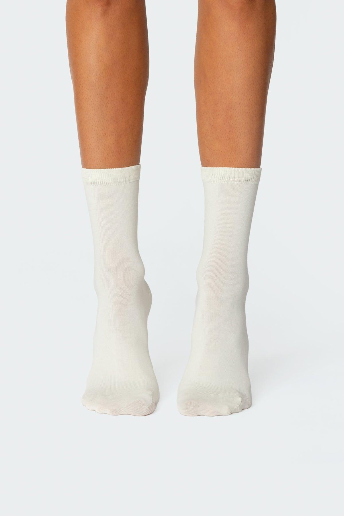 Embroidered Bow Socks Product Image