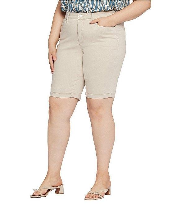 NYDJ Plus Size Briella Rolled Cuff Denim Shorts Product Image