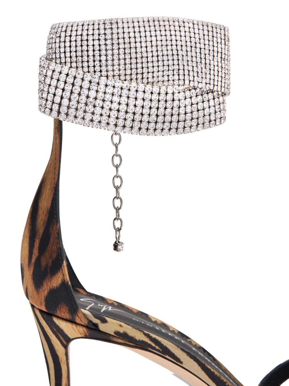 85mm Janell crystal-embellished leopard-print sandals Product Image