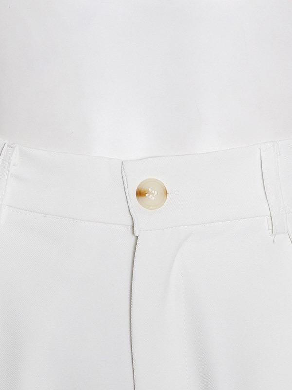 Column Long Sleeves Solid Color Lapel Blazer Pants Set Two Pieces Set Product Image