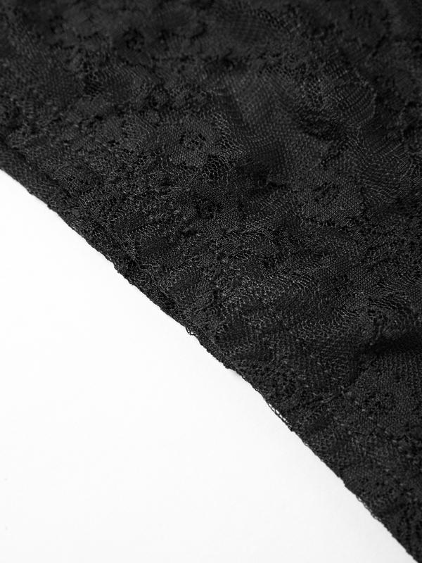 Lace Off Shoulder Cropped Long Sleeve Tee Product Image