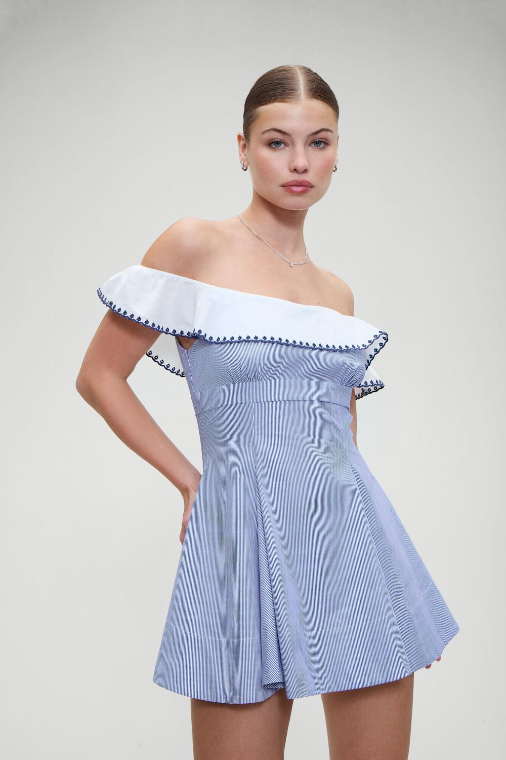 Lilah Striped Mini Dres - Midnight Stripe Product Image