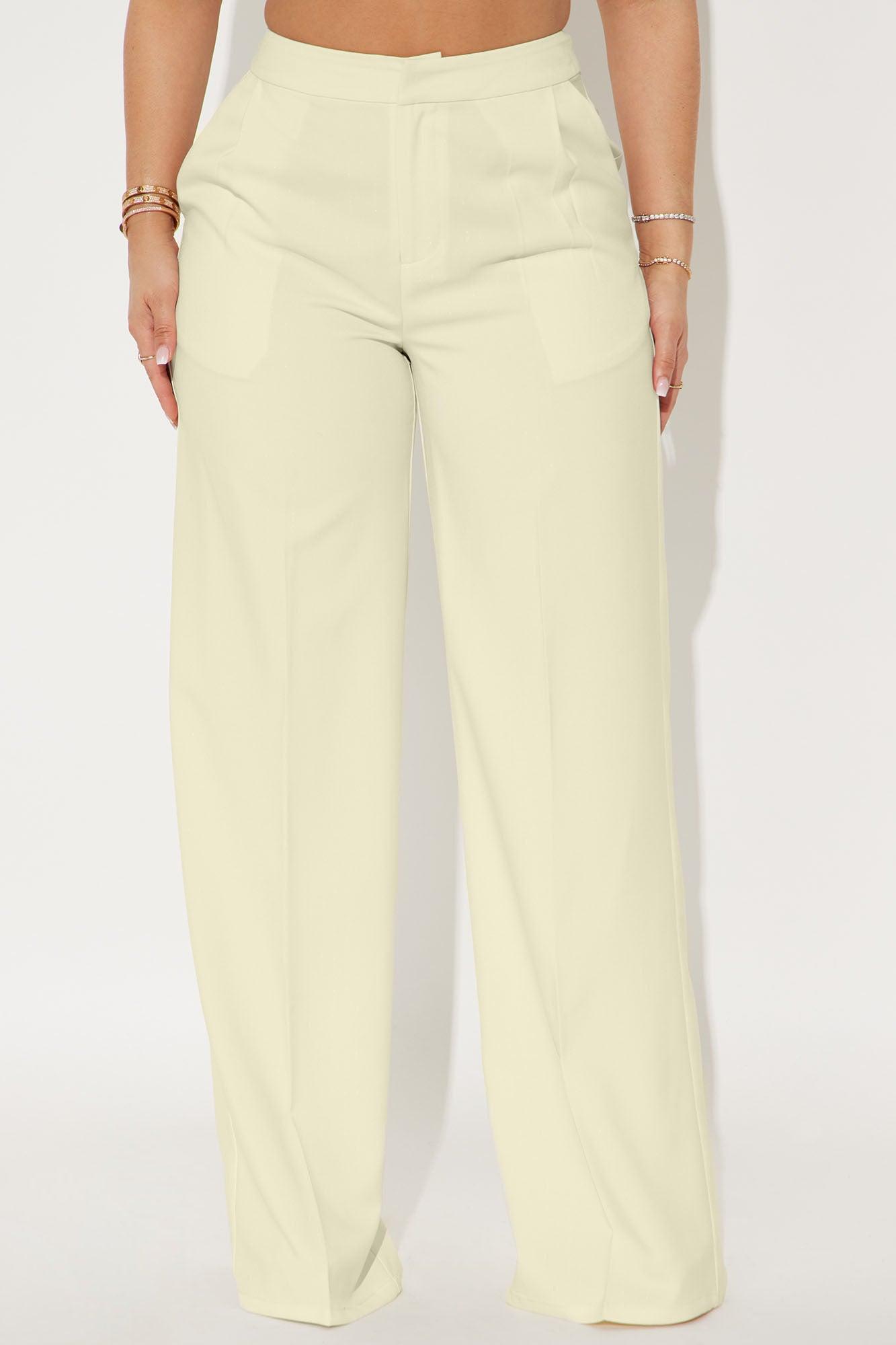 Halley Wide Leg Trouser - Cream Product Image
